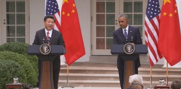 The two presidents take questions from the U.S. and Chinese media on Sept. 25.